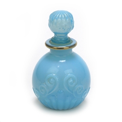 Perfume Bottle by Avon, Glass, Blue Scroll Design