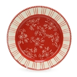 Floral Lace Red by Temp-Tations, Stoneware Dinner Plate