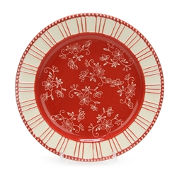 Floral Lace Red by Temp-Tations, Stoneware Dinner Plate