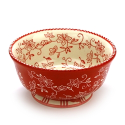 Floral Lace Red by Temp-Tations, Stoneware Soup/Cereal Bowl