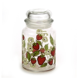 Canister, Glass, Strawberries