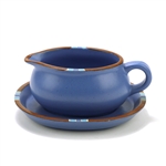 Mesa Sky Blue by Dansk, Stoneware Gravy Boat & Tray