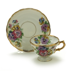 Cup & Saucer by Royal Sealy, China, Pansies