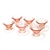 Nut Dishes, Set of 6 by Fostoria, Glass, Pink Twirl Design