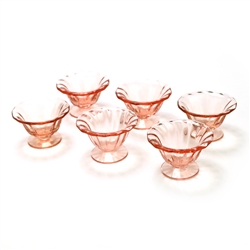 Nut Dishes, Set of 6 by Fostoria, Glass, Pink Twirl Design