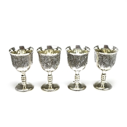 Wine Glass by Godinger, Silverplate, Set of 4, Grapes
