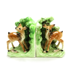Bookends by Japan, Ceramic, Fawns