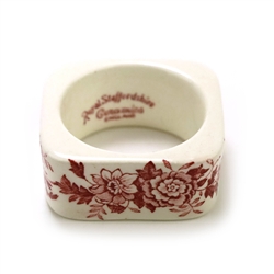 Tonquin, Red Pink by Royal Staffordshire, Ceramic Napkin Ring, Square