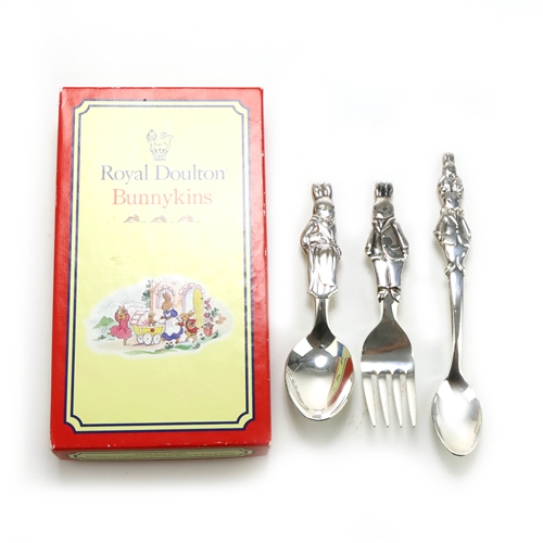 Royal Doulton Bunnykins Silverplate Baby Set & Infant Spoon