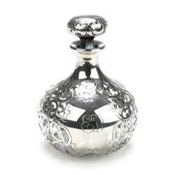 Perfume Bottle by Gorham, Sterling/Glass, Silver Overlay, Monogram ED