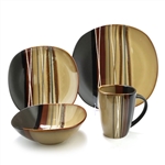 Bazzar Brown by Home Trends, Stoneware 4-PC Dinner Setting w/ Mug