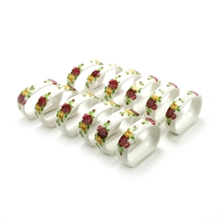 Napkin Rings, Set of 12 by Taiwan, China, Roses