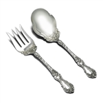 Floral by Wallace, Silverplate Salad Serving Spoon & Fork
