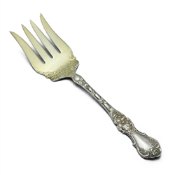 Floral by Wallace, Silverplate Salad Serving Fork, Gilt Tines