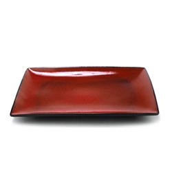 Red Solstice Square by Home, Stoneware Serving Tray, Rectangular