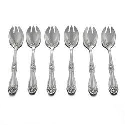 American Beauty Rose by Holmes & Edwards, Silverplate Ice Cream Fork, Set of 6