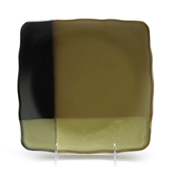 Gold Dust Black by Sango, Stoneware Square Salad Plate