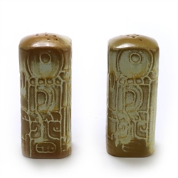 Mayan Aztec Desert Gold by Frankoma, Pottery Salt & Pepper