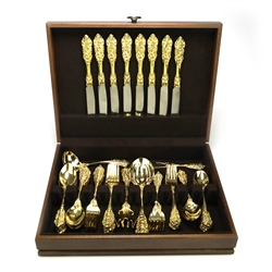 Golden Grand Antique by F. B. Rogers, Gold Electroplate Flatware Set, 44-PC Set