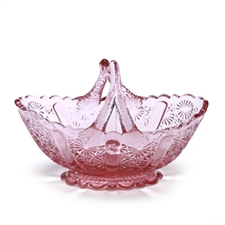 Daisy & Button Pink by Fenton, Glass Basket