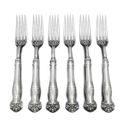 Avon by 1847 Rogers, Silverplate Dinner Fork, Set of 6, Hollow Handle, Monogram M