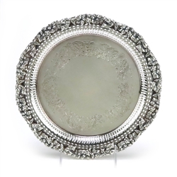 Round Tray, Silverplate, Applied Grapes