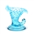 Hobnail Blue Opalescent by Fenton, Glass Vase, Horn of Plenty