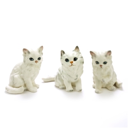 Figurine by Lefton, Porcelain, Persian Cat, Set of 3