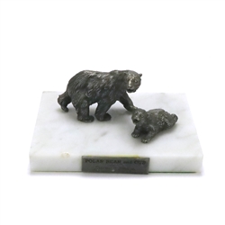 Figurine by Wallace, Pewter, Polar Bear & Cub