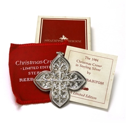 1984 Christmas Cross Sterling Ornament by Reed & Barton