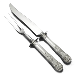 Kings by Gorham, Silverplate Carving Fork & Knife, Roast