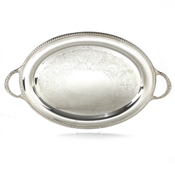Serving Tray, Oval w/ Handles by Wm. Rogers, Silverplate, Gadroon Edge