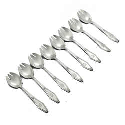 Jamestown by Holmes & Edwards, Silverplate Ice Cream Forks, Set of 8, Monogram O