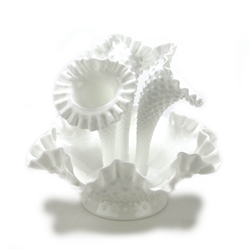 Hobnail Milk Glass by Fenton, Glass 4-PC Epergnette Set