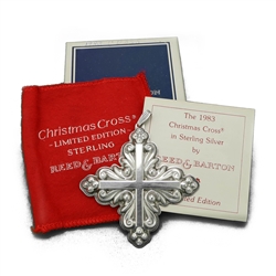 1983 Christmas Cross Sterling Ornament by Reed & Barton