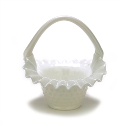 Hobnail Milk Glass by Fenton, Glass Basket