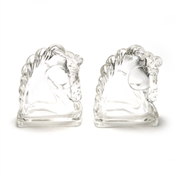 Bookends by Duray Co., Glass, Pair, Horse Heads