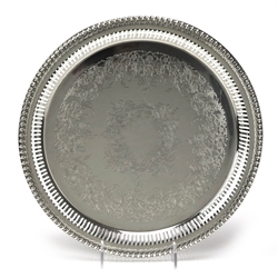 Brandon Hall by International, Silverplate Round Tray, Engraved