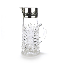 Water Pitcher, Silverplate/Glass, Floral Design