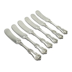 Federal Cotillion by Frank Smith, Sterling Butter Spreaders, Set of 6, Flat Handle
