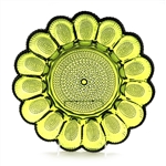 Hobnail Avocado Green by Indiana, Glass Deviled Egg Plate
