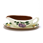 Fruit, Brown Trim by Stangl, Pottery Gravy Boat & Tray