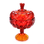 Moon & Stars Amberina by Smith Glass Co., Glass Compote