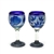 Wine Glass, Glass, Pair, Blue Butterfly