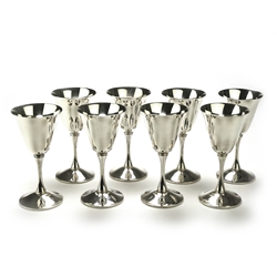 Wine Goblets, Set of 8 by Valero, Silverplate, Plain
