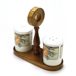 Garden Harvest by Mikasa, Stoneware Salt & Pepper, Wood Stand