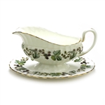 Lavinia by Royal Worcester, Porcelain Gravy Boat, Attached Tray