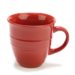 Mug, Stoneware, Red, Embossed Rings