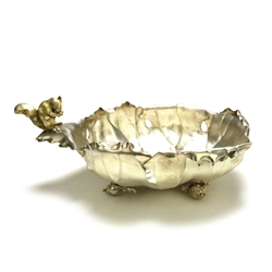 Nut Bowl, Figural by Pairpoint, Silverplate, Squirrel sitting on leaves.