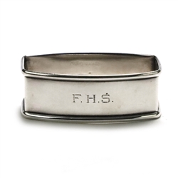 Napkin Ring by Webster, Sterling, Banded Edge, Monogram F.H.S.